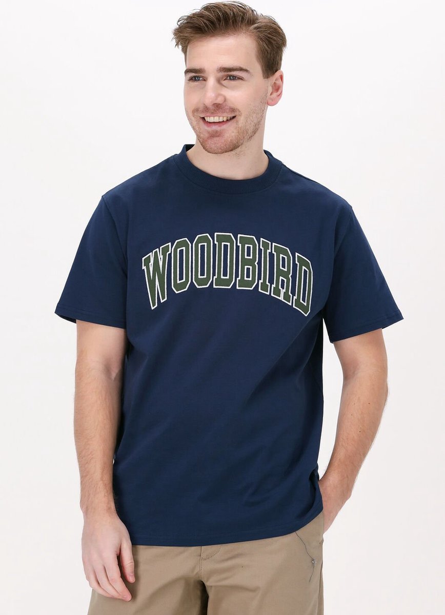 Woodbird Rics Ball Tee Polo's & T-shirts Heren - Polo shirt - Donkerblauw - Maat M