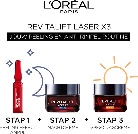 L’Oréal Paris Revitalift Laser X3 Peeling Effect Ampullen - 7 Daagse Kuur - Met Glycolzuur voor een Stralende Huid - L’Oréal Paris