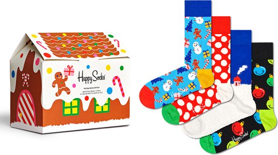 Happy Socks - Unisex Sokken Multi 4-Pack Gift Box - Multi