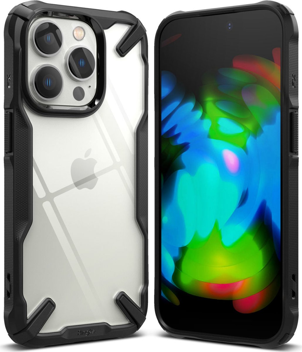 Ringke Fusion X iPhone 14 Pro Hoesje Back Cover Transparant Zwart