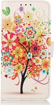 Portemonnee Book Case Flower Print Hoesje Geschikt voor Apple iPhone 14 Pro Max