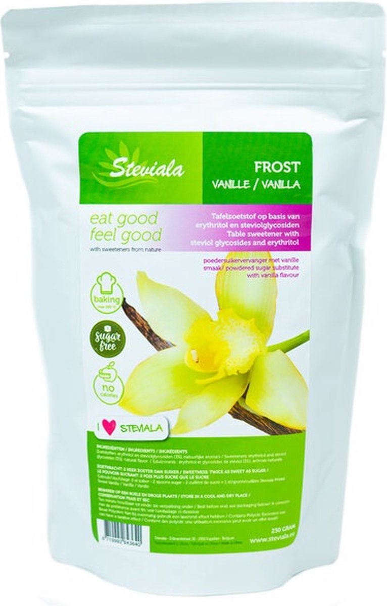 Steviala Frost Vanille - Suikervrij Poedersuiker uit Stevia en Erythritol - 250 gram