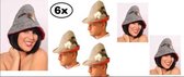 6x bonnet Bayern gris / rouge + plume