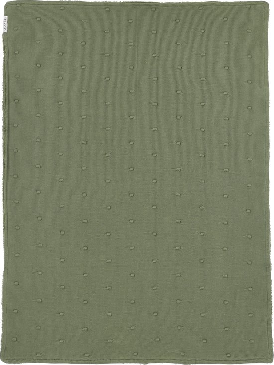 Meyco Baby Mini Knots teddy ledikant deken - forest green - 100x150cm - 2.0 TOG — afbeelding 3