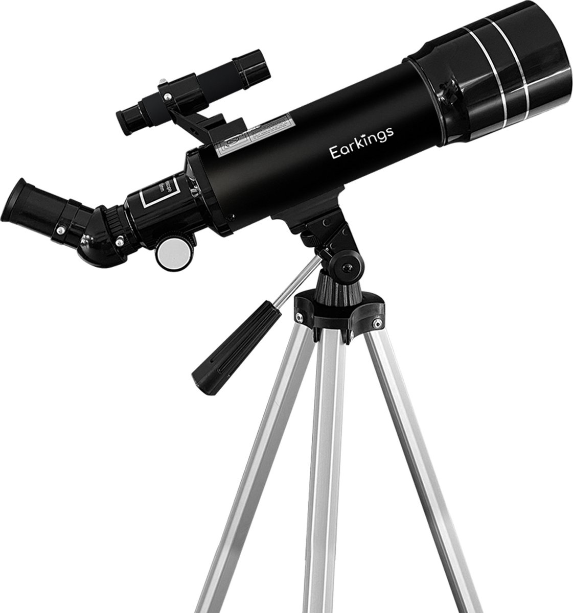 Earkings Telescoop Sterrenkijker 70/400 mm voor Kinderen, Beginners en Gevorderden - Inclusief Statief, Opbergtas, Twee Lenzen 25mm & 10mm en Barlow Lens, Telefoon Houder voor Foto’s - f/5.7 Magnificatie zwart - EarKings