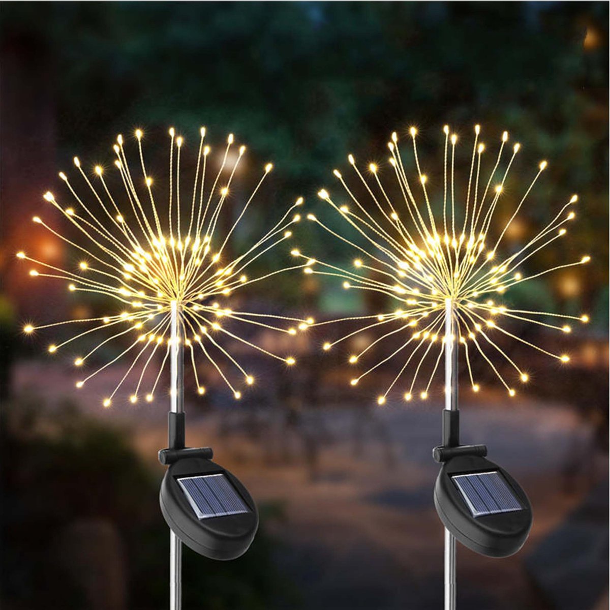 2 Balises Solaires Feux D'artifice Bleu, Blanc, Rouge –