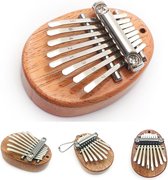Happy instruments Kalimba mini - Mbira - duimpiano - 8 tonen - complete set - mahonie hout - donker - muziekinstrument
