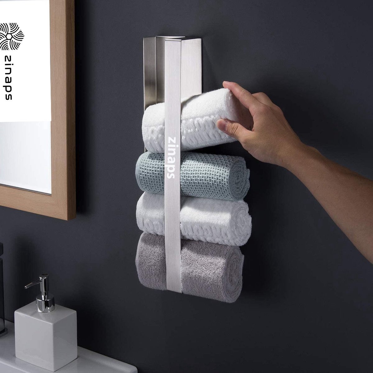handdoekenrek badkamer -zunto gast handdoekhouder 40 cm zelfklevend geen boren roestvrij stalen handdoekenrekbadkamer - (WK 02123)