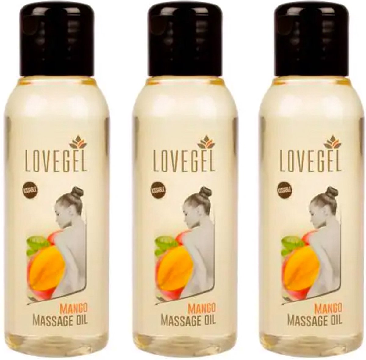 Goedkoopste Lovegel - Erotisch massage olie - Mango - 100 ml - 3 Stuks