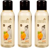 Lovegel - Erotisch massage olie - Mango - 100 ml - 3 Stuks
