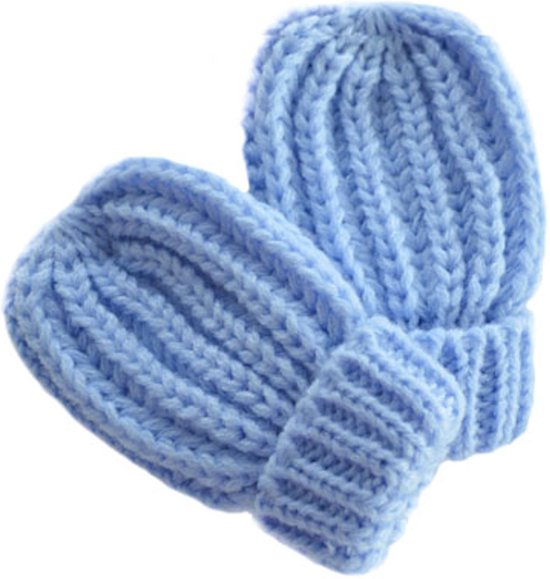 Mitaines d'hiver en gros tricot (0-12 mois) - Garçons Mitaines Blauw 0 -B