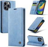 Casemania Hoesje Geschikt voor Apple iPhone 14 Pro Max Sky Blue - Portemonnee Book Case