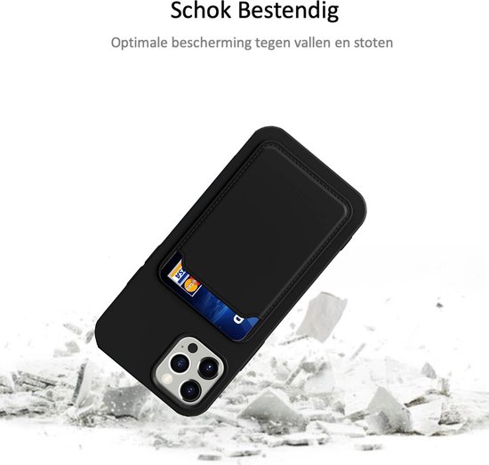 Étui porte-cartes pour iPhone 14 Pro Max - Étui portefeuille - Zwart