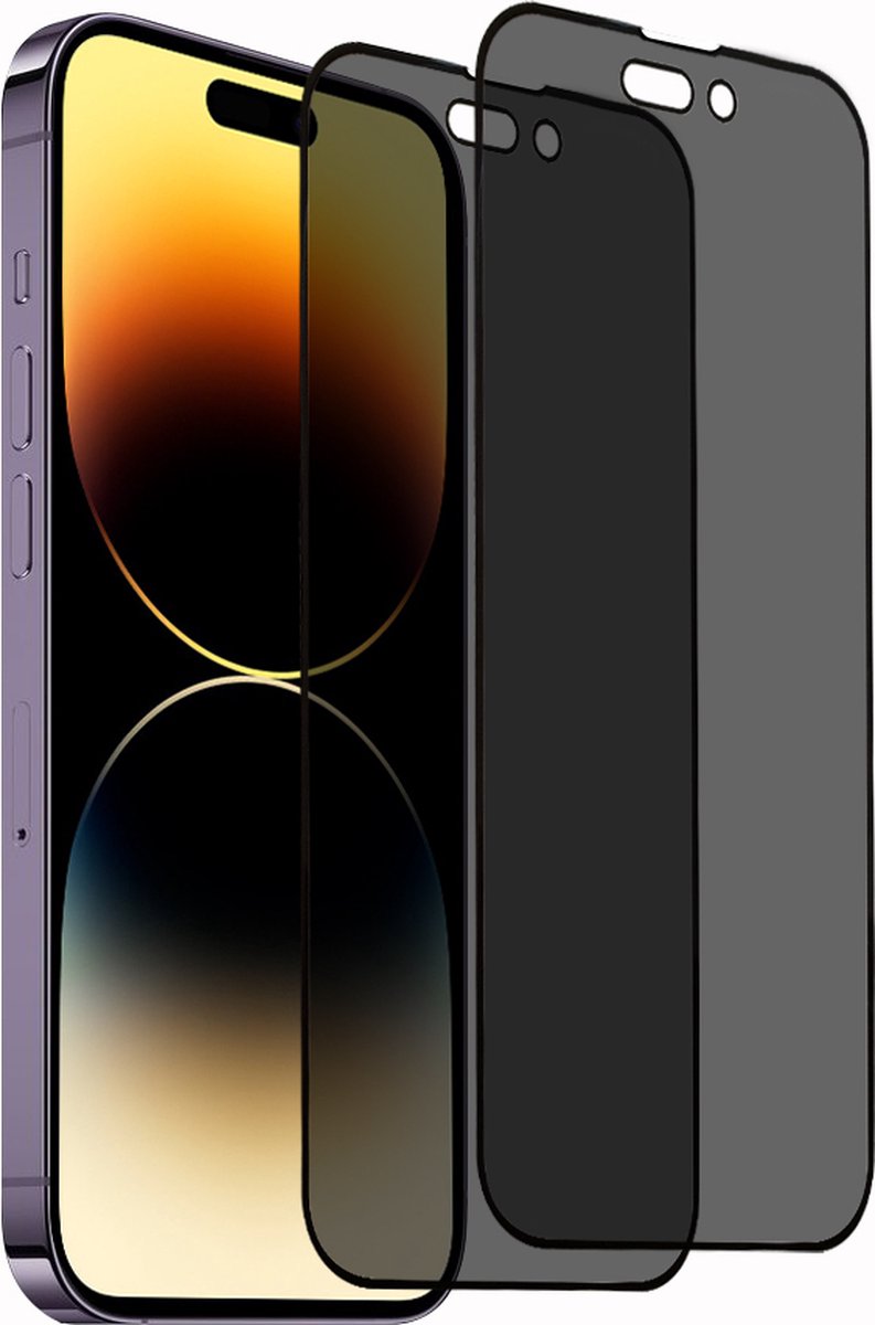 2x iPhone 14 Pro Screenprotector privacy - gehard beschermglas screen protector iPhone 14 Pro - Anti Spy - Arara