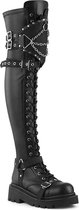 DemoniaCult - RENEGADE-320 Plateau overknee Laarzen - US 6 - 36 Shoes - Zwart