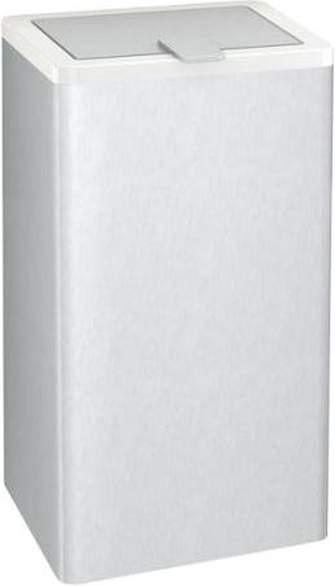 Hewi afvalbak muur 6l H300xB160xD140mm inox mat+zuiverwit