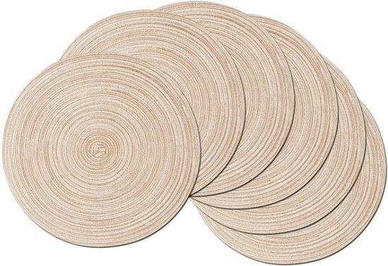 SHACOS Lot de 4 napperons ronds tressés antidérapants