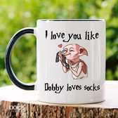 Harry Potter Dobby Mug - Harry Potter - Cadeau pour femme - Tasse à café - Cadeaux drôles - Cadeau pour mari - Cadeau mari - Cadeau femme - Cadeau Saint Valentin pour elle - Mugs et tasses - Cadeau d'anniversaire - Tasses à café - Mug avec texte