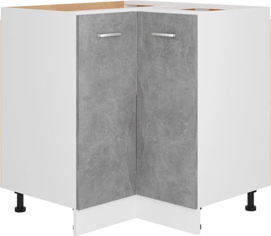 Hoekonderkast 75,5×75,5×80,5 cm (betongrijs)
