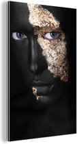 Décoration murale Métal - Peinture Aluminium - Femme - Or - Black and Gold et Or - 100x150 cm