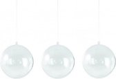 100x stuks transparante hobby/DIY kerstballen 7 cm - Knutselen - Kerstballen maken hobby materiaal/basis materialen