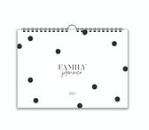 Familieplanner 2023 | Black & White Dots | A4 Liggend met ringband | Stationery & Gift