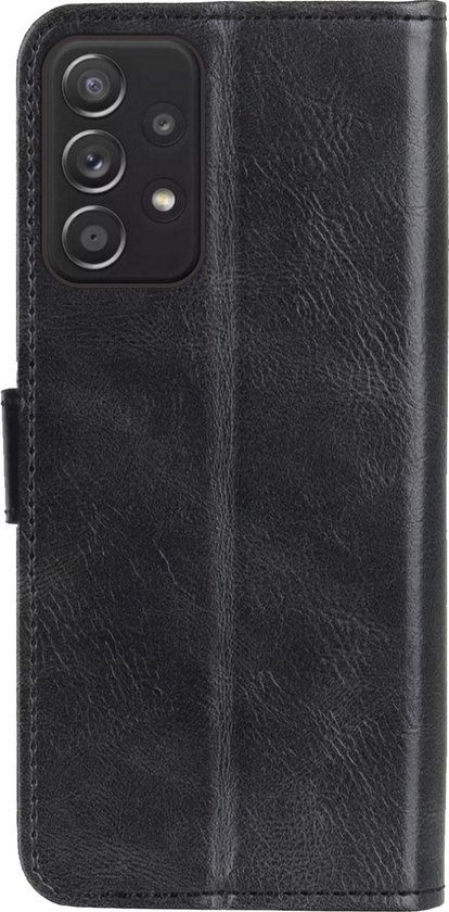 Samsung A23 Cover Bookcase Flip Case Book Cover With 2x Screen Protector - Samsung Galaxy A23 Cover Book Case - Zwart