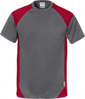 Fristads T-Shirt 7046 Thv - Grijs/Rood - 3XL