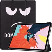 Mobigear - Tablethoes geschikt voor Apple iPad Air 5 (2022) Hoes | Mobigear Tri-Fold Bookcase - Do Not Touch | Zwart