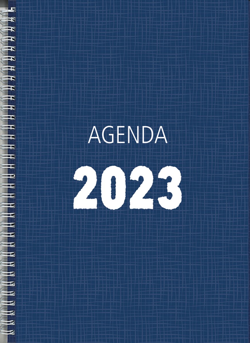 MGPcards - Bureau-agenda 2023 - A4 - Ringband - Spiraal - 7d/2p - Kolom - Blauw