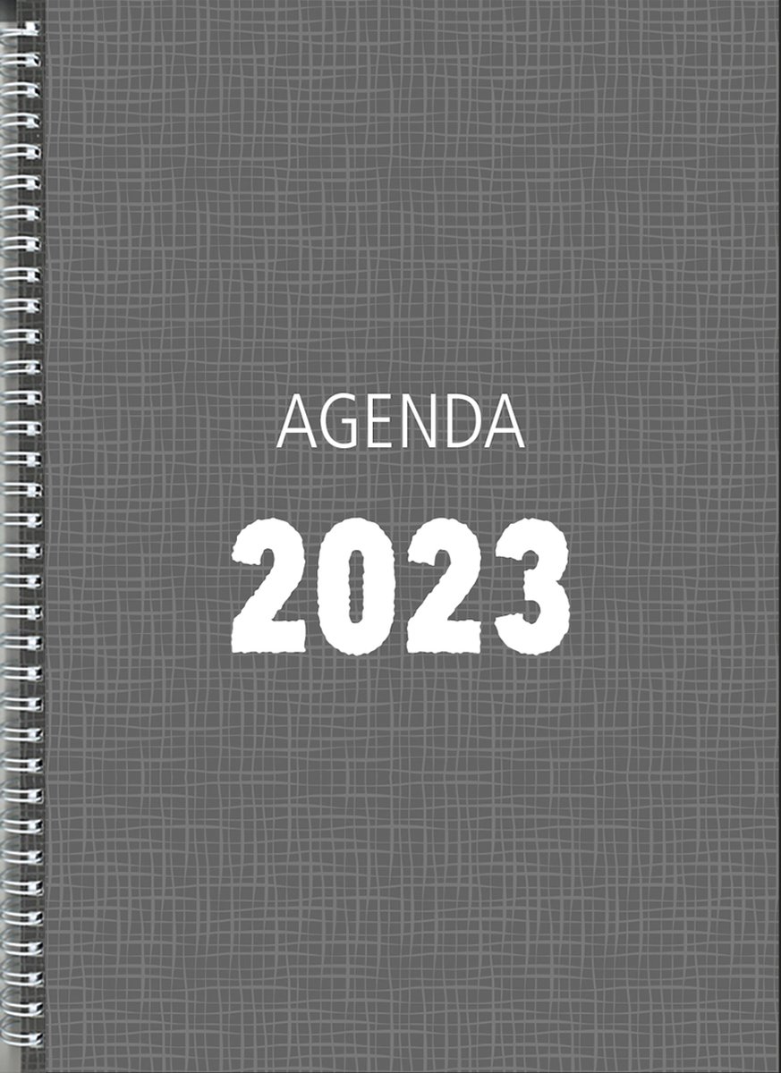 MGPcards - Bureau-agenda 2023 - A4 - Ringband - Spiraal - 7d/2p - Kolom - Grijs