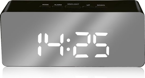 Meditatief Ritmisch een kopje Luxime - Digitale Wekker - Slaapkamer - Klok - Energiezuinig - Zwart |  bol.com