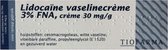 Verdovende creme Lidocaine- vaseline  3% - 30 gram