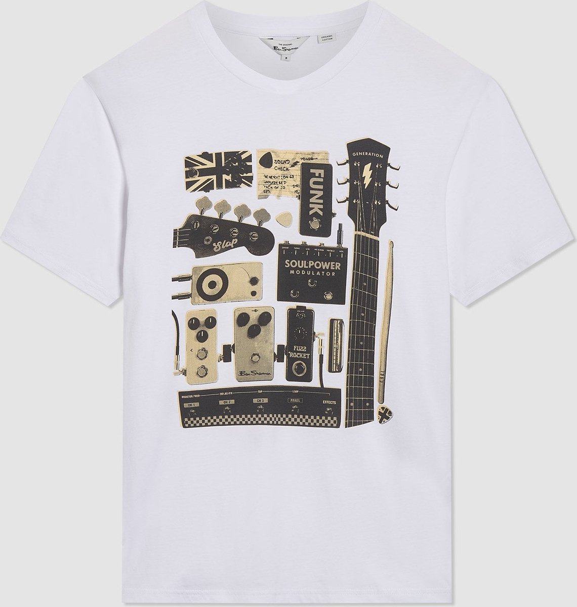 Ben Sherman Large Logo Flocked T-shirt White | Ben Sherman