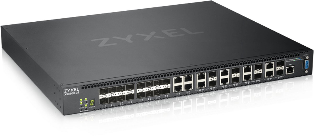 Zyxel XS3800-28 Managed L2+ 10G Ethernet (100/1000/10000) Zwart