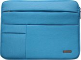 Tech Supplies | Soft Sleeve met extra accessoiresvakken voor de Apple Macbook Air / Pro (Retina) 14" - 14 Inch Laptop Case - Ook geschik voor overige merken - Bescherming Cover Hoes - Blauw