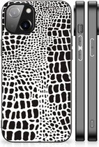 Smartphone Hoesje Geschikt voor iPhone 14 Beschermhoesje met Zwarte rand Slangenprint