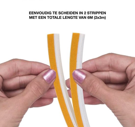 Coupe-vent 12 mètres - Auto-adhésif - Économie d'énergie - Pour Fenêtres et Portes - Calfeutrage en E Coupe-vent - Coupe-vent - Pare-vent - Mousse de haute qualité - Rendez votre maison plus durable - 4 x 9 mm