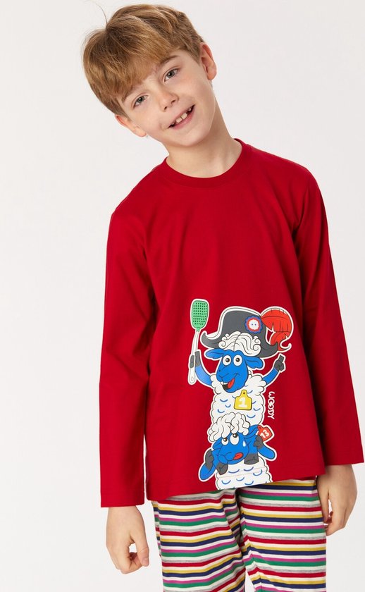 Woody - Jongens Pyjama Schaap - Rood - 2 jaar ( + GRATIS tandenborstel) |  bol.com