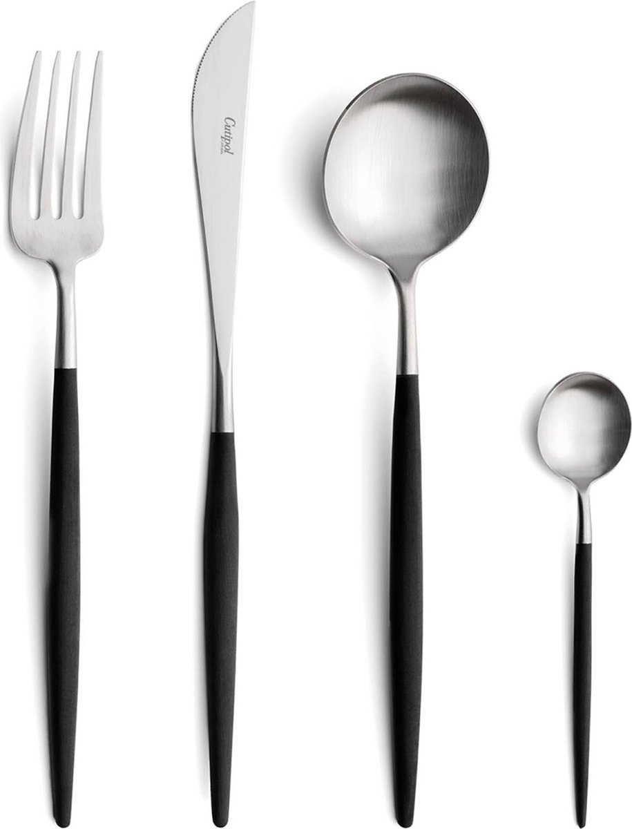 BESTEKSET 24-delig – GOA – MAT RVS-ZWART // CUTIPOL