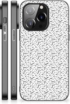 Telefoonhoesje iPhone 14 Pro TPU Silicone Hoesje met Zwarte rand Stripes Dots