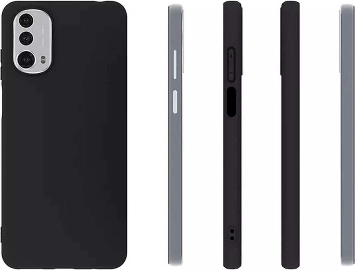 MoDo hoesje Geschikt voor Motorola Moto E32/ E32s - Siliconen Back Cover - Zwart