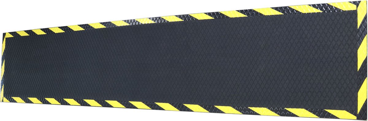 LogoMatz Kabelmat Rubber - 200cm x 40cm - Kabelbeschermer - Kabelgoot vloer - Geel Zwart signaalrand - Antislip - Veilig looppad
