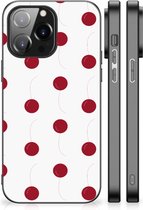 Telefoonhoesje iPhone 14 Pro Max Silicone Case met Zwarte rand Kersen
