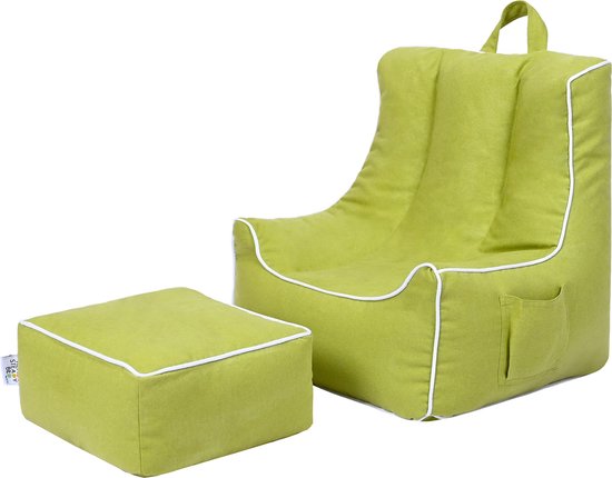 Zitzak Kind met Voetenbank Zitzak voor kinderen Ergonomisch Zitzakken Zitzak kinderen kinderfauteuil Peuter Zachte bean bag Speelkamer Zitzak Stoel