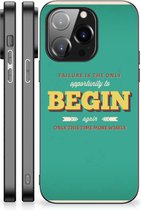 Smartphone Hoesje iPhone 14 Pro Backcase TPU Siliconen Hoesje met Zwarte rand Quote Begin