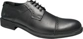Herenschoenen- Grote maat schoenen- Veterschoenen 126- Leather- Zwart- Maat 45