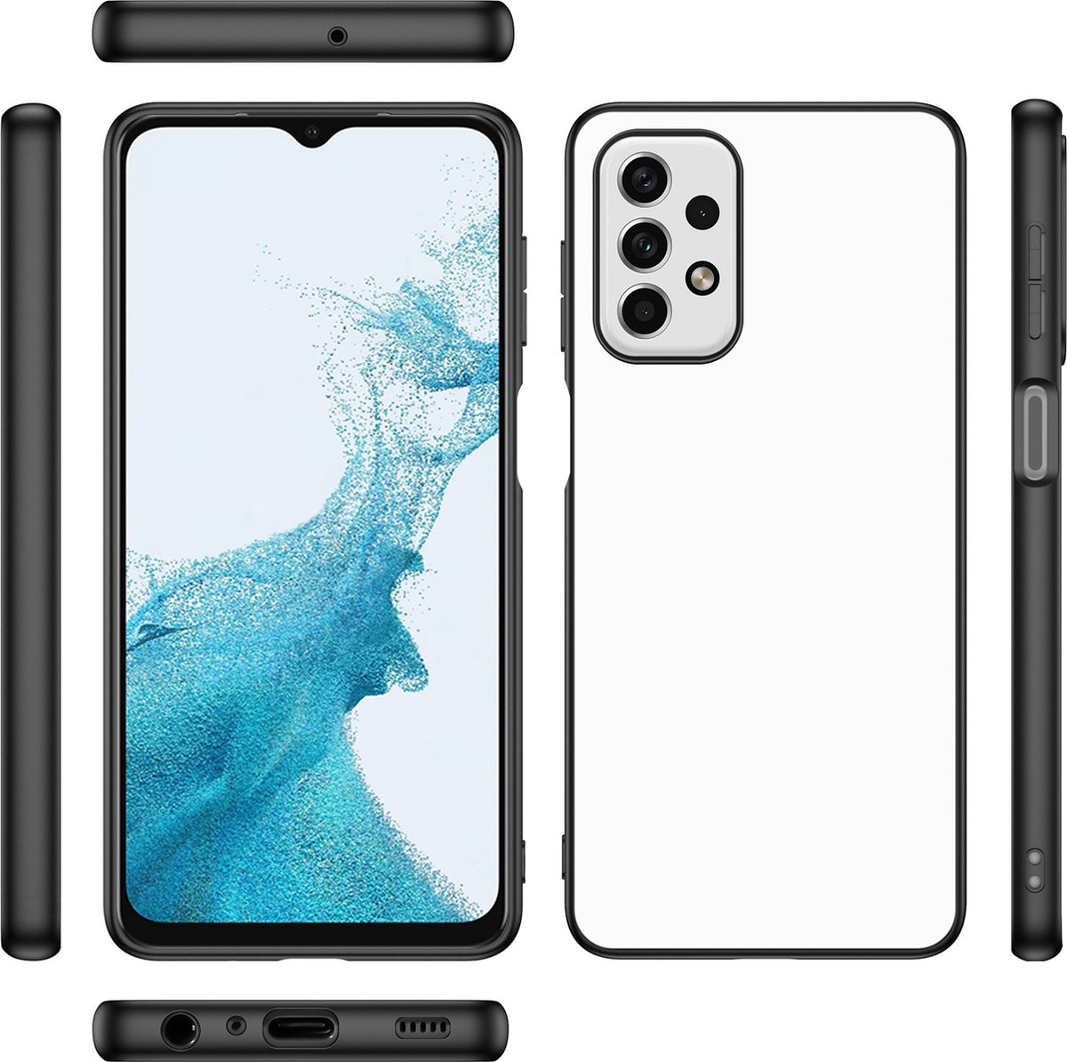 Telefoonhoesje Samsung Galaxy A23 Back Cover Zwart/wit
