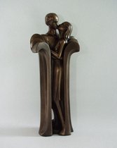 Sculptuur - 35 cm hoog - Bronzen beeld genaamd "As one"