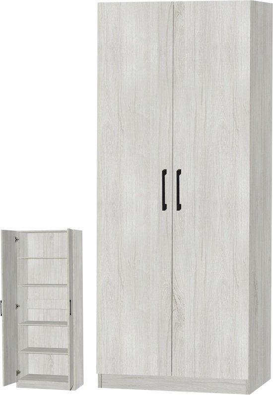 Belfurn - Linnenkast 2 deuren 80cm EDEN white oak